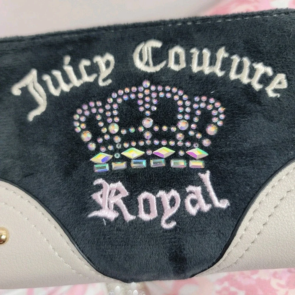 Juicy Couture Urban Heritage Bowler Bag VELOUR With Heart POM Bag Charm & WALLET